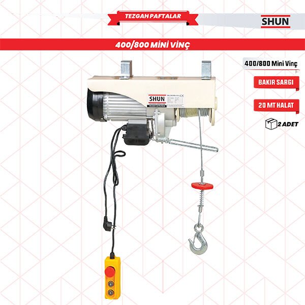Shun 400/800Kg 1400W Elektrikli Mini Vinç 220 V