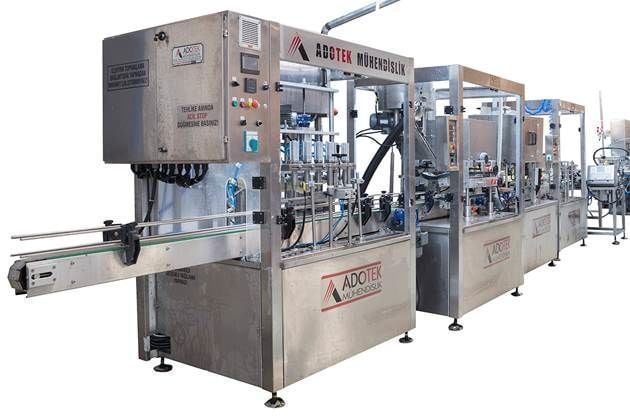 ADK 328 Yarıotomatik Dolum, Kapaklama Etiket ve Tepsi Makinası(Yoğun Ürün)