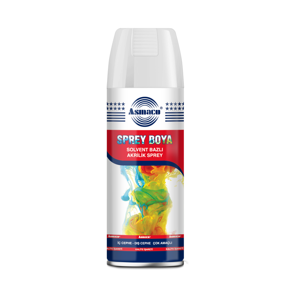 ASMACO AKRİLİK SPREY BOYA PARLAK BEYAZ 400ML 6 ADET