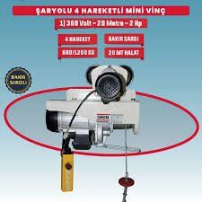 Shun 600/1200Kg 1700W Elektrikli Mini Vinç 4 Hareketli Uzaktan Kumandalı 220 V