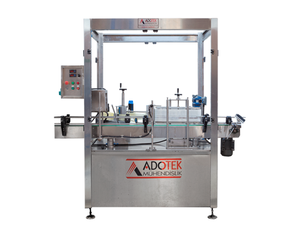 4800-6400 Adet/Gün Otomatik Kapak Sıkma ve Tek Taraflı Yuvarlak Şişe Etiketleme Makinası ADK 401 SUPECO