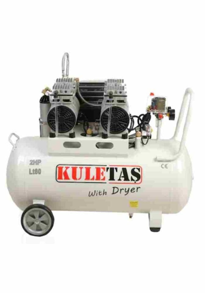 Kuletaş 8 bar 2 HP 80 LT  Yağsız ve Sessiz Kompresör Kurutuculu