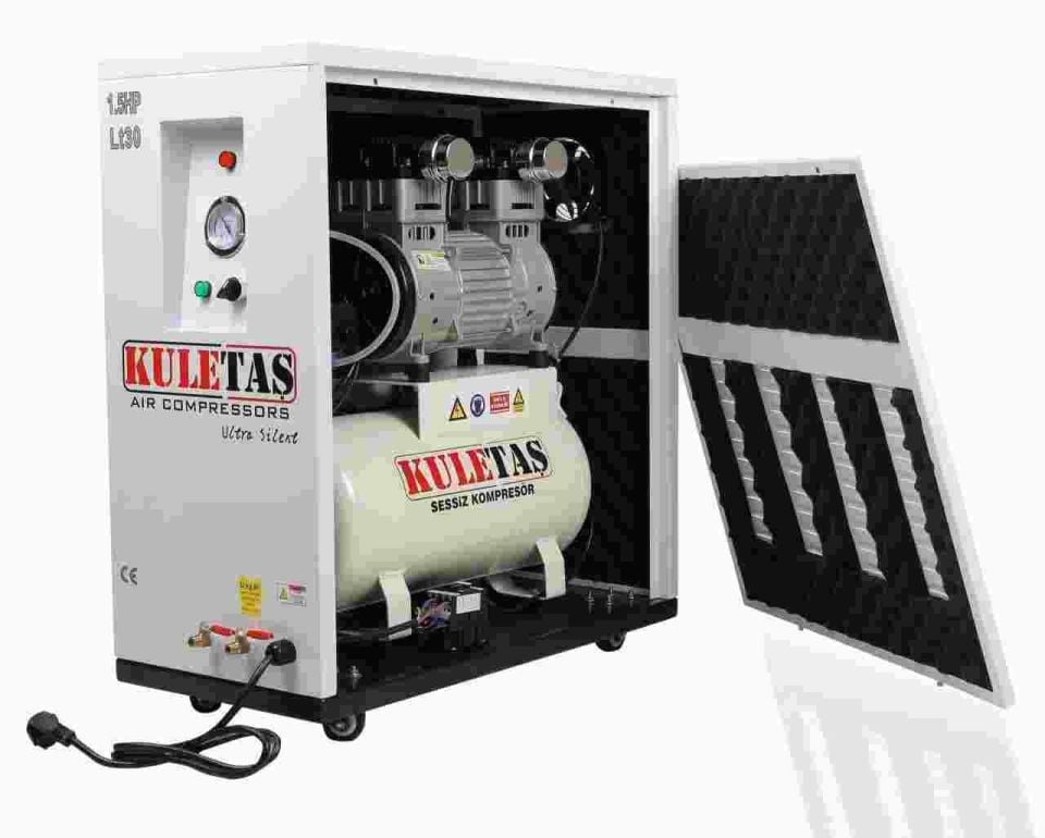 Kuletaş 8 bar 2 HP 60 LT  Yağsız ve Sessiz Kompresör Kabinli