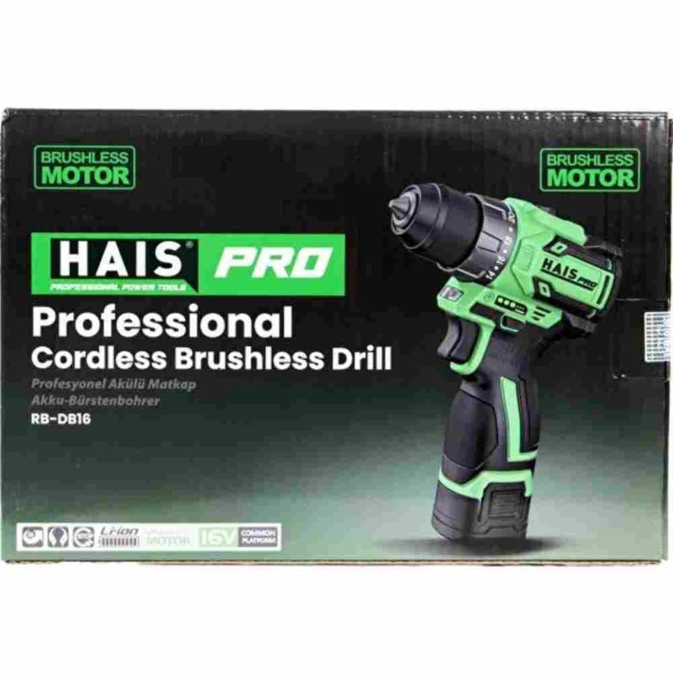 HAIS PRO RB-DB16 16V Lityum-İon Pilli  Şarjlı Darbesiz Vidalama Matkap