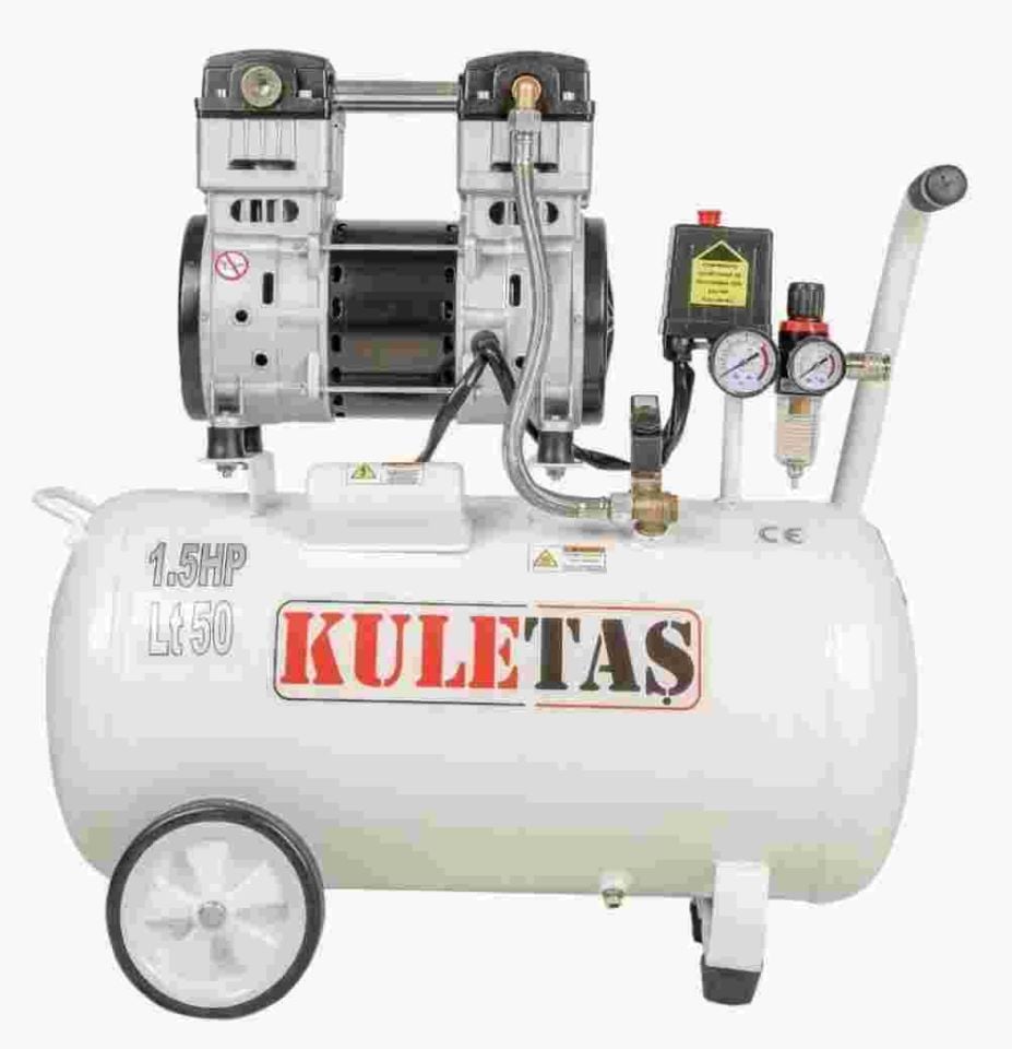 Kuletaş 8 bar 1.5 HP 50 LT  Yağsız ve Sessiz Kompresör