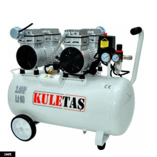 Kuletaş 8 bar 2 HP 60 LT  Yağsız ve Sessiz Kompresör