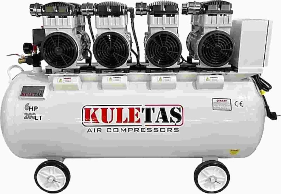 Kuletaş 8 bar 6 HP 200 LT  Yağsız ve Sessiz Kompresör